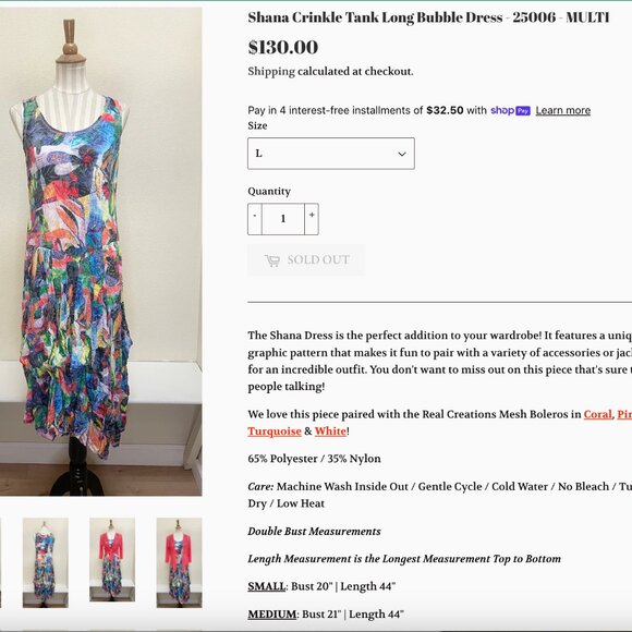 NWT Shana Crinkle Tank Long Bubble Dress - Picture 10 of 10